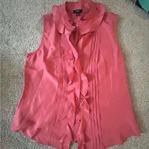 Talbots Pink Ruffle Sleeveless Blouse